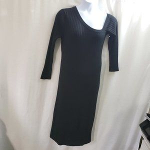 NEW Chandler Henry Size XL (16-18) Black Long Sleeve Knitted Sweater Dress #A769